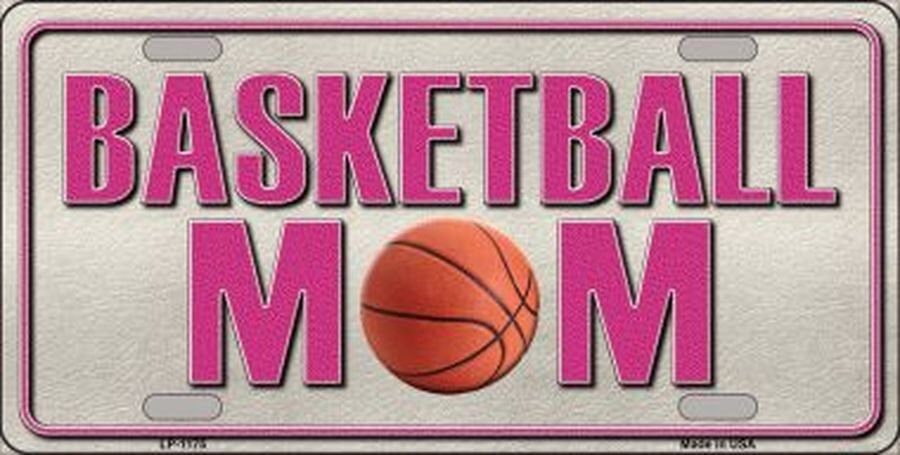 BASKETBALL MOM Metal License Plate Craft Supply