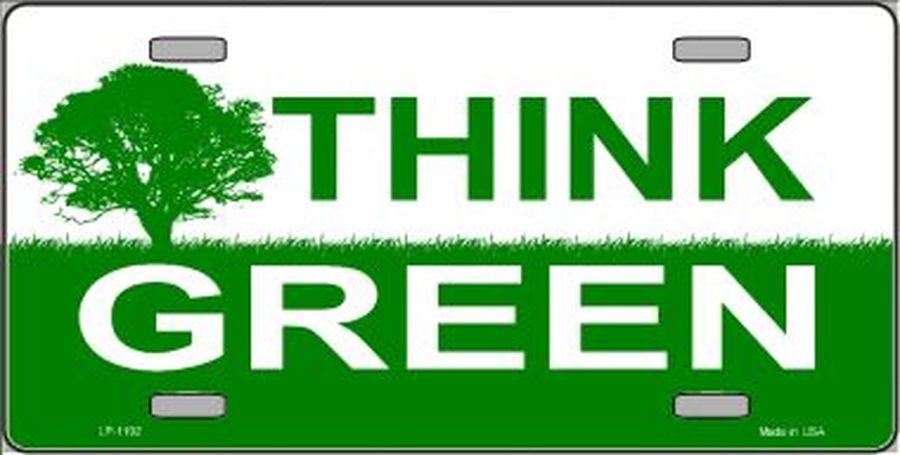 THINK GREEN Environmental Metal License Plate Craft Supply