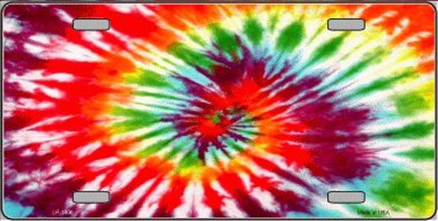 RED SWIRL Tie-dye Metal License Plate Craft Supply