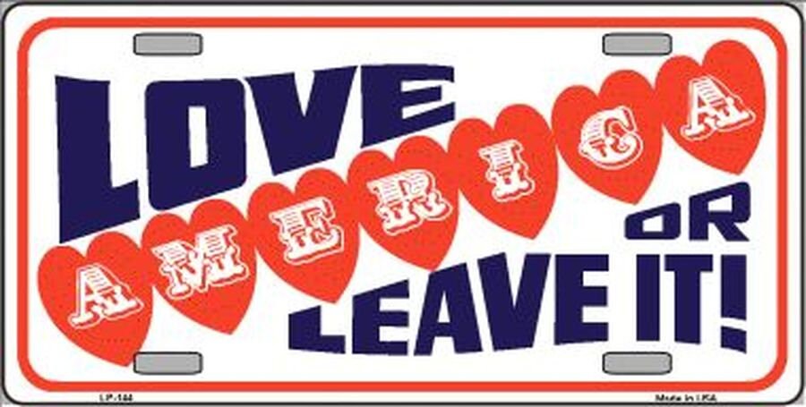 LOVE AMERICAN Or LEAVE It! Metal License Plate Craft Supply