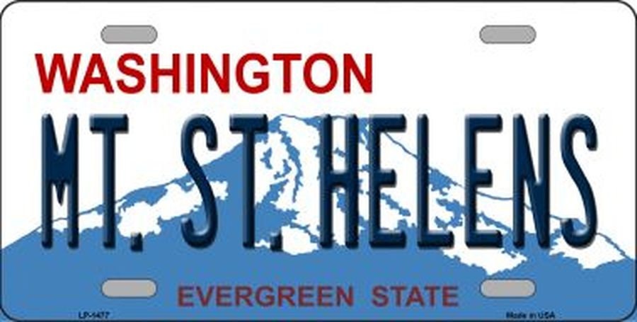 MOUNT SAINT HELENS Washington State Background Metal License Plate Sign Novelty Vanity Craft Supply