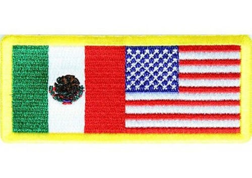 MEXICO & USA Flag Country Embroidered Patch Craft Supply