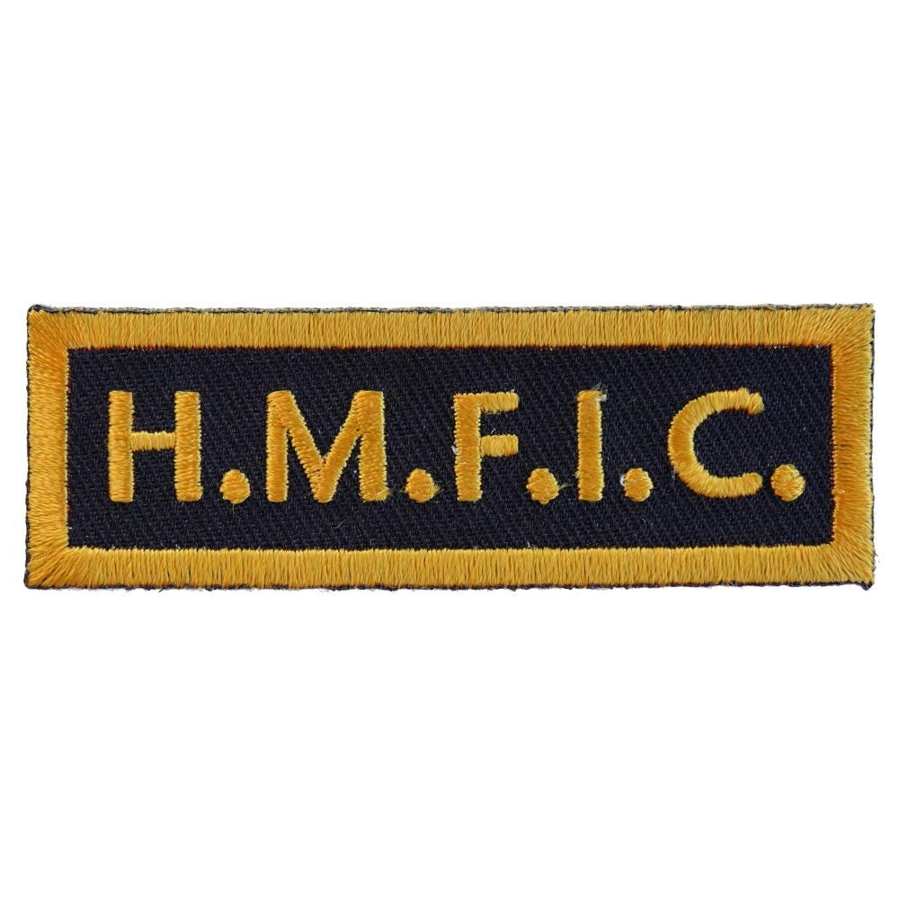 HMFIC Head Mother F'er In Charge Funny Motorcycle Biker Embroidered Patch Craft Supply