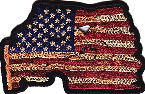 USA AMERICAN FLAG Vintage Look Military Embroidered Patch Craft Supply