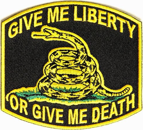Give Me Liberty Or Give Me Death Gadsden Snake Tread Embroidered Patch Craft Supply