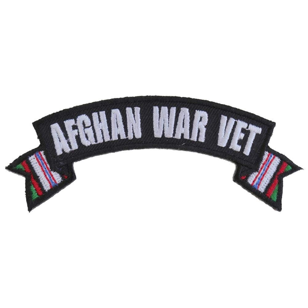 AFGHAN WAR VET Small Ribbon Rocker Military Embroidered Patch Craft Supply