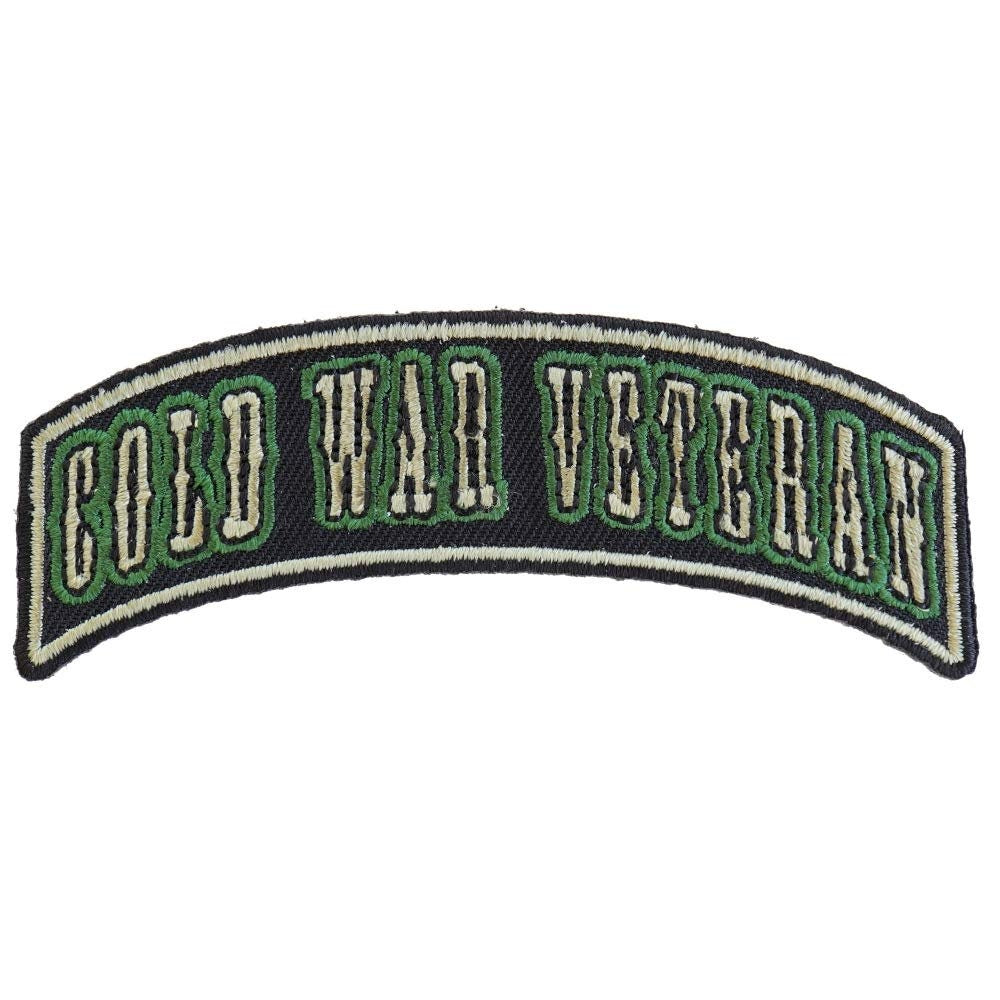 COLD WAR VETERAN Rocker Military Small Embroidered Patch Craft Supply