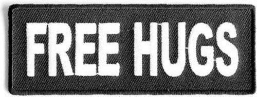 FREE HUGS Funny Biker Motorcycle Embroidered Patch Craft Supply