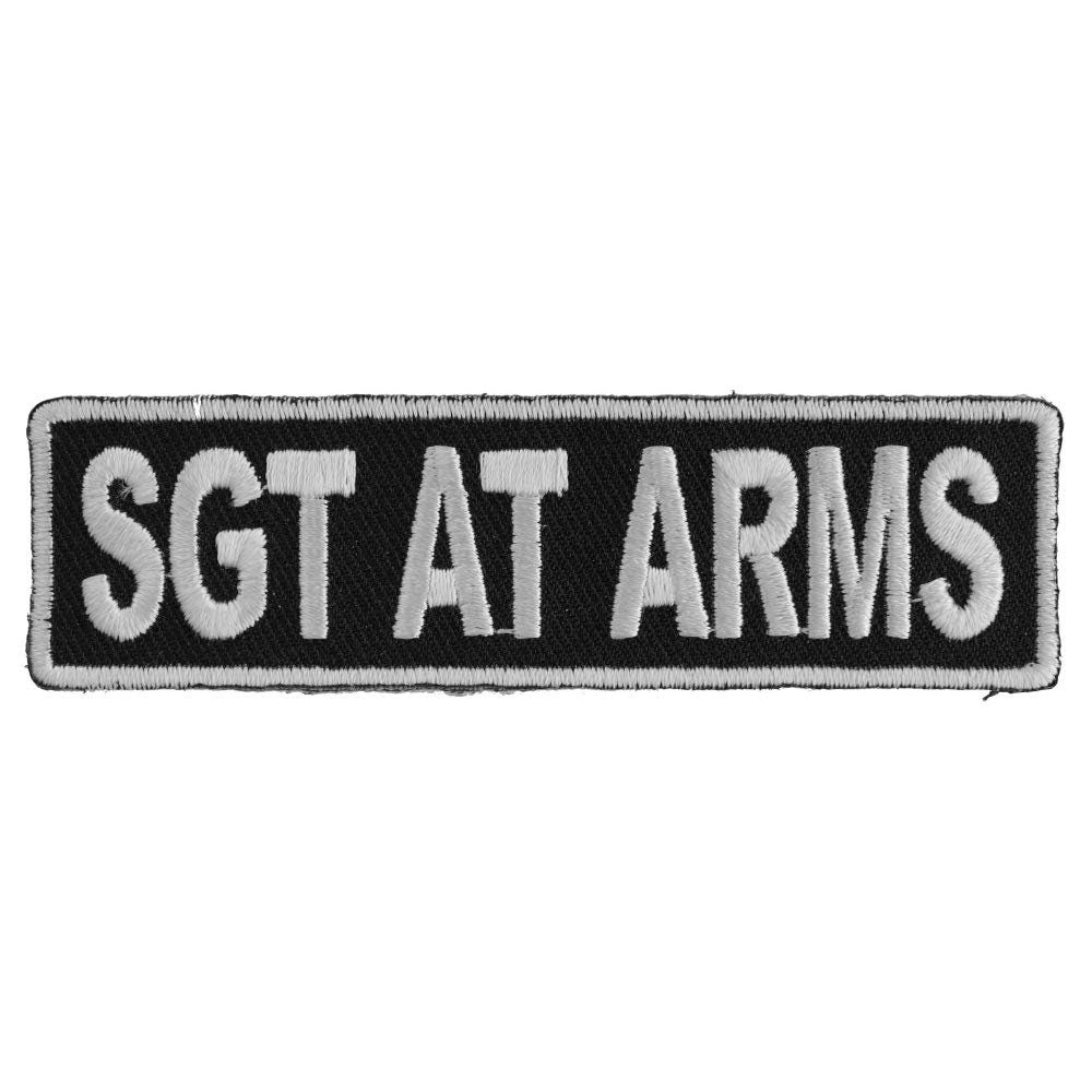 SGT AT ARMS Sergeant White Biker Motorcycle Embroidered Patch