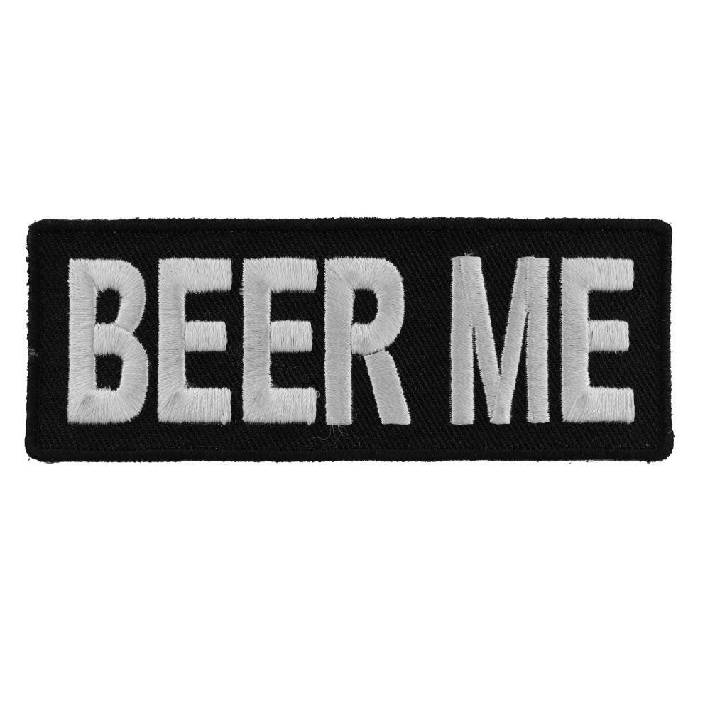 BEER ME Funny Biker Motorcycle Embroidered Patch Craft Supply