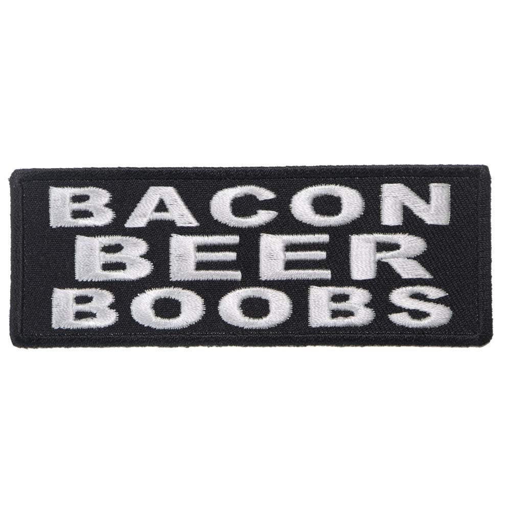 BACON BEER BOOBS Funny Biker Motorcycle Embroidered Patch Craft Supply