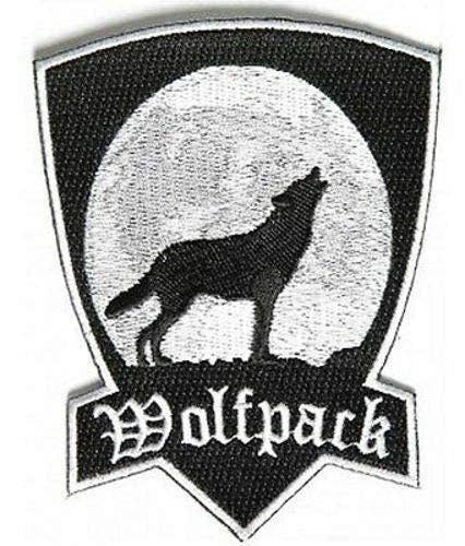 30 WOLFPACK Howling Moon Biker Motorcycle Embroidered Patch Craft Supply