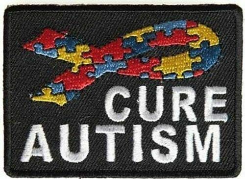 CURE AUTISM PUZZLE Ribbon Pieces Awareness Biker Motorcycle Patch Craft Supply