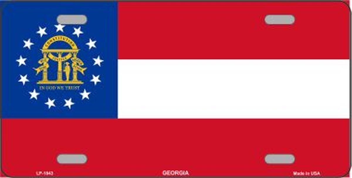 GEORGIA State Flag Metal License Plate Sign Novelty Vanity Craft Supply