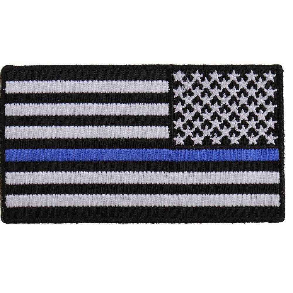 THIN BLUE LINE American Flag Reversed Police Law Enforcement Patch Craft Supply