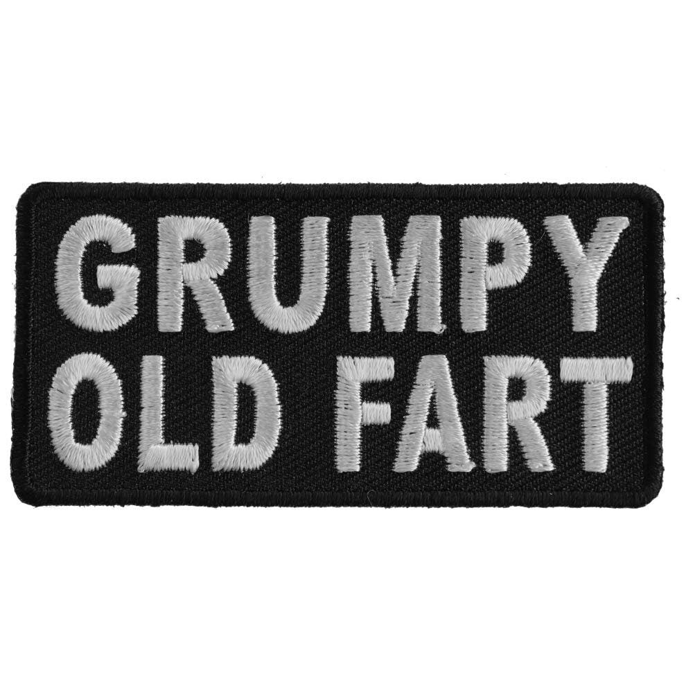 GRUMPY OLD FART Funny Biker Motorcycle Embroidered Patch Craft Supply