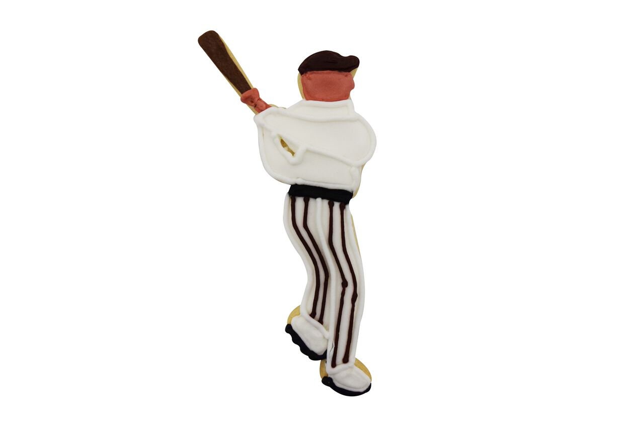 BASEBALL PLAYER Cookie Cutter Metal 4.5 Inches - Stencil Fondant Craft Supply