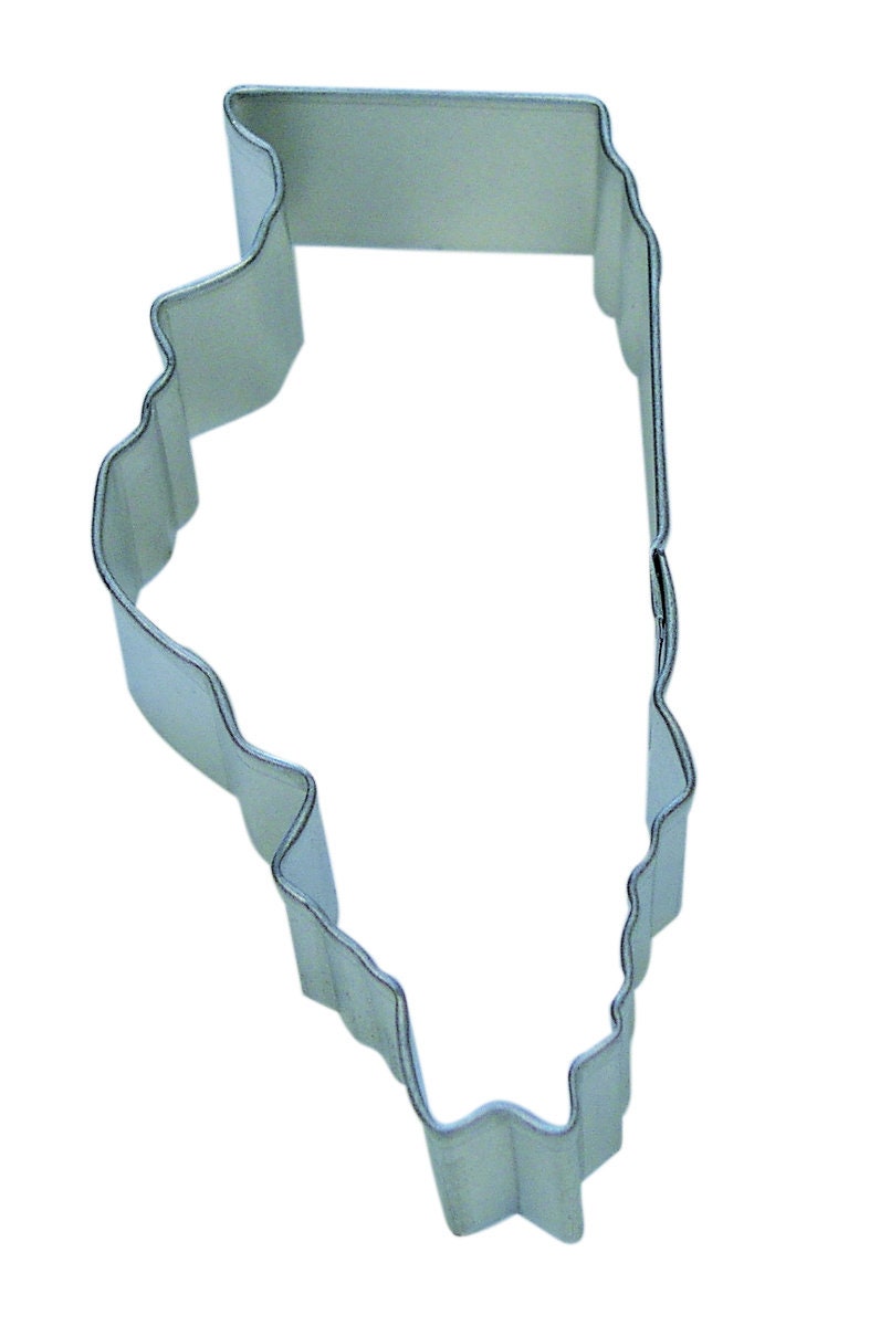 ILLINOIS Cookie Cutter State Metal 3.5 Inches - Stencil Fondant Craft Supply