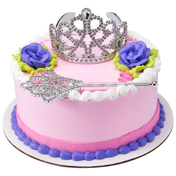 TIARA CROWN SCEPTER Cake Topper Princess Queen Set Cake Decoration Decoset Birthday Craft Supply