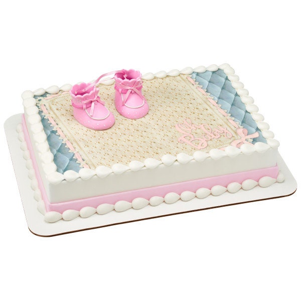 PINK BABY BOOTIES Cake Topper Cake Decoration Baby Shower Girl Shoes Decoset Craft Supply