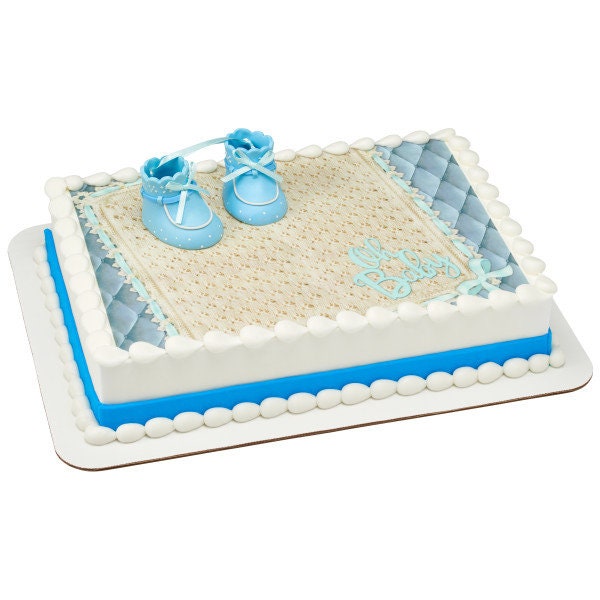 BLUE BABY BOOTIES Cake Topper Cake Decoration Baby Shower Boy Shoes Decoset Craft Supply
