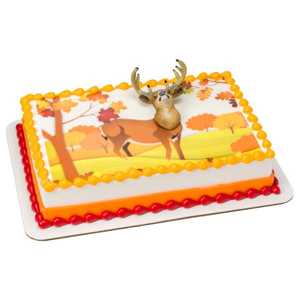 DEER HEAD MAGNET Cake Topper Hunting Fishing Lodge Outdoors Cake Decoration Birthday Decoset Craft Supply