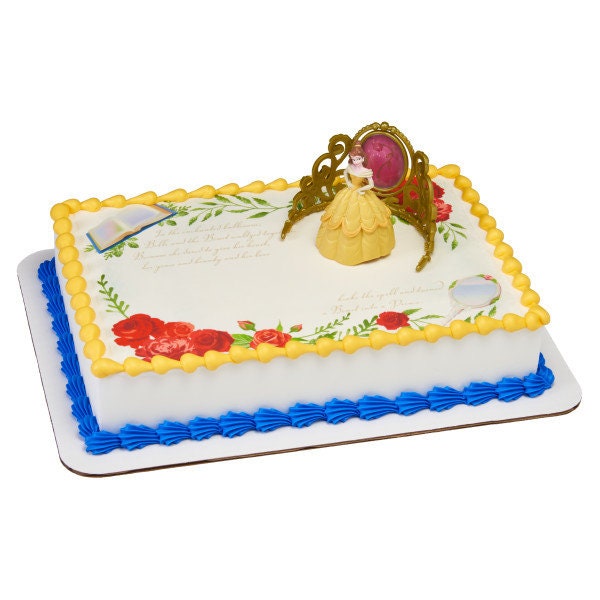 DISNEY PRINCESS Cake Topper Belle Beautiful as a Rose Crown Cake Decoration Decoset Birthday Craft Supply
