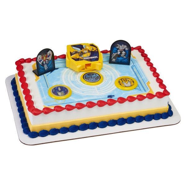 TRANSFORMERS Cake Topper Autobots Assemble Battle Disc Launcher Decoration Decoset Birthday Craft Supply