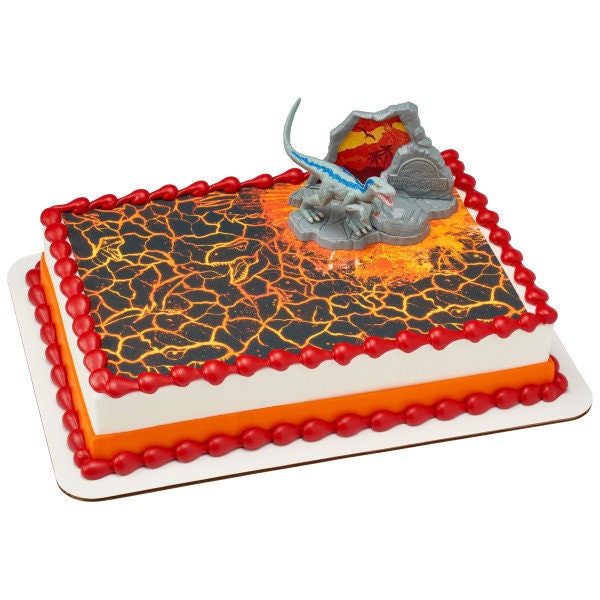 JURASSIC PARK Cake Topper Fallen Kingdom Dinosaur Movie Volcano Decoration Decoset Birthday Craft Supply
