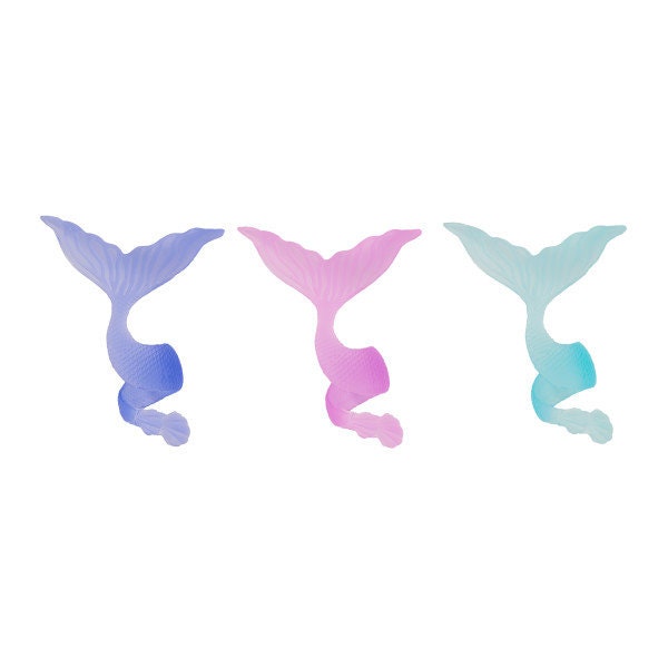 12 MERMAID TAIL Wrap Cupcake Rings Under the Sea Ocean Cake Picks Toppers Rings Birthday Party Decoration Craft Supply