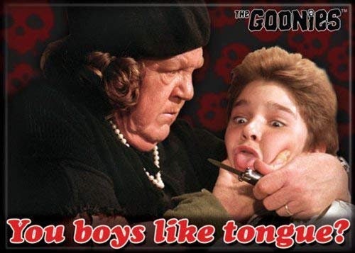 THE GOONIES You Boys Like Tongue Magnet for Refrigerators and Lockers Corey Feldman Steven Spielberg Movie Craft Supply