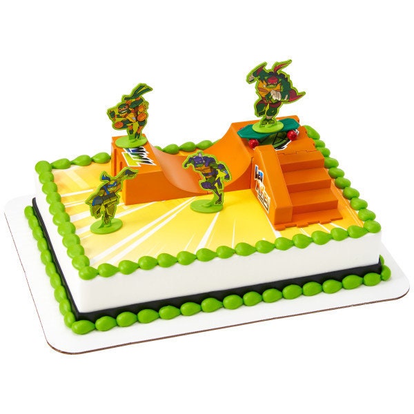 Teenage Mutant Ninja Turtles Cake Topper TMNT Rise Up! Birthday Cake Decoration Decoset