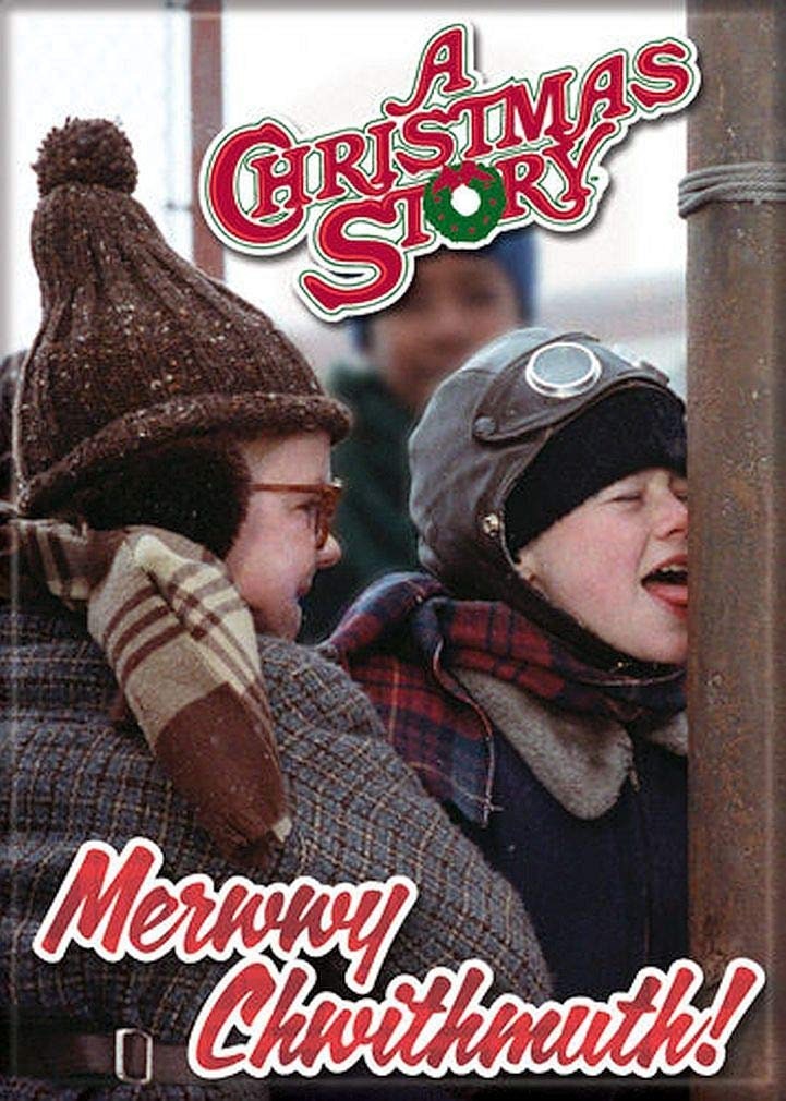 A CHRISTMAS STORY Mewwy Chwithmuth Magnet for Refrigerators and Lockers Classic Movie Funny Craft Supply