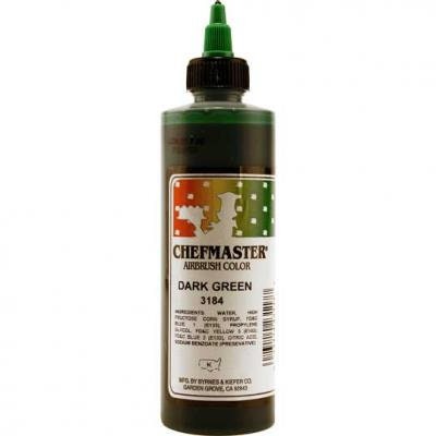 DARK GREEN Chefmaster Airbrush Color 9-Ounce - Custom Cake Cupcake Decorating