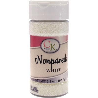 White Nonpareils - Sprinkles For Cupcakes, Cakes, Cookies, Parties - 3.8 oz. Craft Supply
