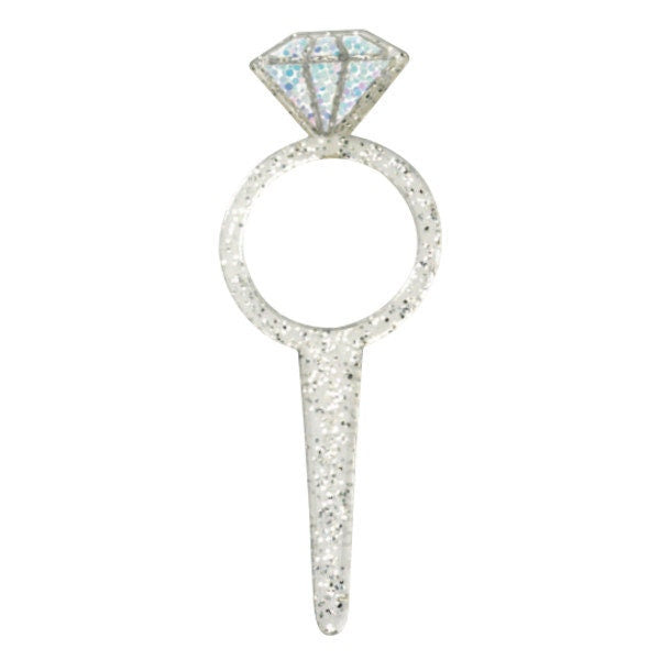 12 DIAMOND RING Cupcake Picks Wedding Bridal Shower Bride Cake Toppers for Party Decoration Rings Craft Supply