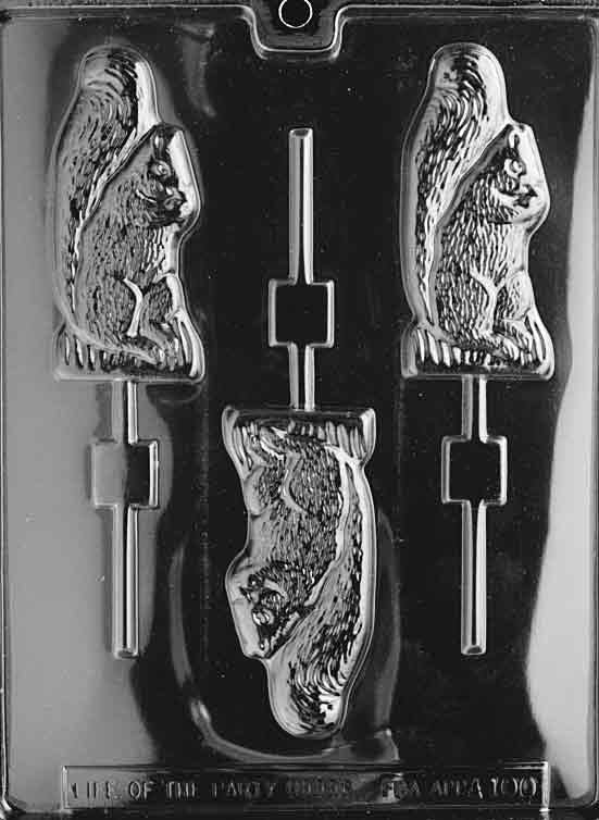 SQUIRREL LOLLY Animal Sucker Chocolate Candy Mold