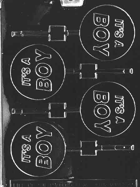 IT'S A BOY LOLLY Baby Sucker Chocolate Candy Mold Craft Supply