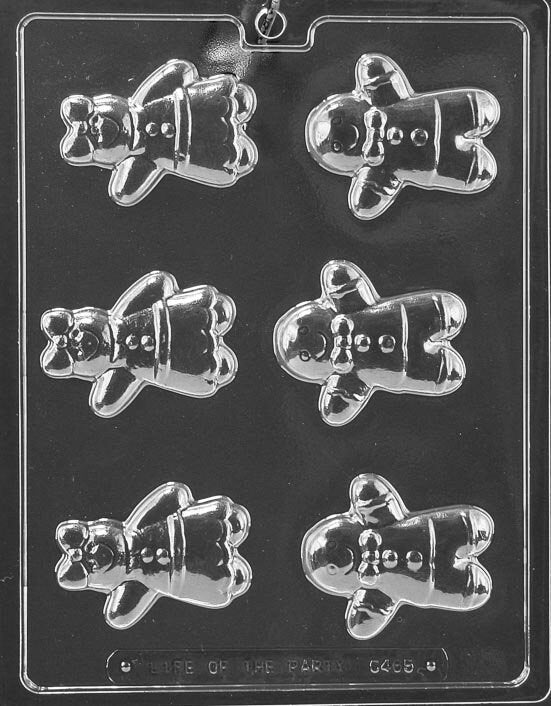 GINGERBREAD BOY & GIRL Christmas Chocolate Candy Mold Craft Supply