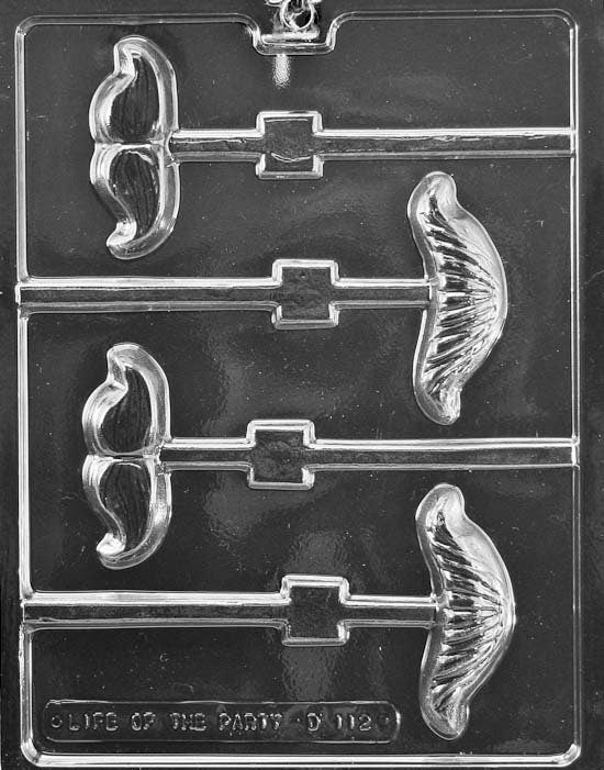 MUSTACHE ASSORTMENT Lolly Sucker Chocolate Candy Mold Craft Supply