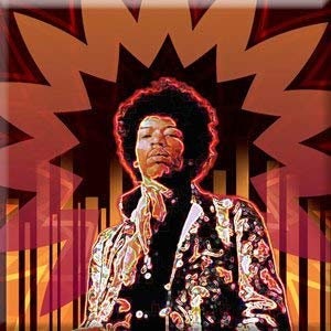 JIMI HENDRIX Star Magnet for Refrigerators and Lockers - Rock Band Craft Supply