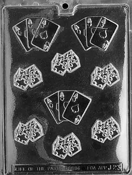 DICE WITH ACES Chocolate Candy Mold