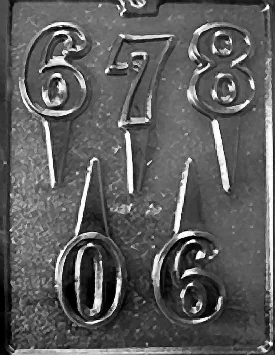 NUMBER 6-0 CAKE TOPPERS Chocolate Candy Mold Craft Supply