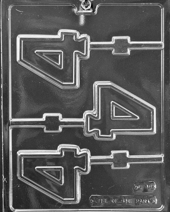 LOLLY #4 Number 4 Sucker Chocolate Candy Mold