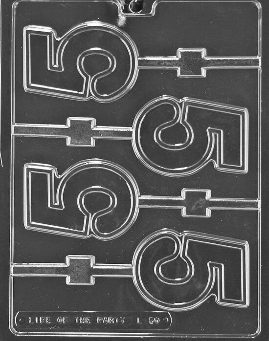 LOLLY #5 Number 5 Sucker Chocolate Candy Mold Craft Supply