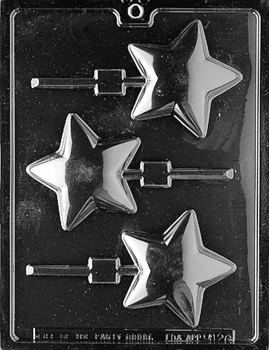 ROUNDED STAR LOLLY Sucker Chocolate Candy Mold Craft Supply