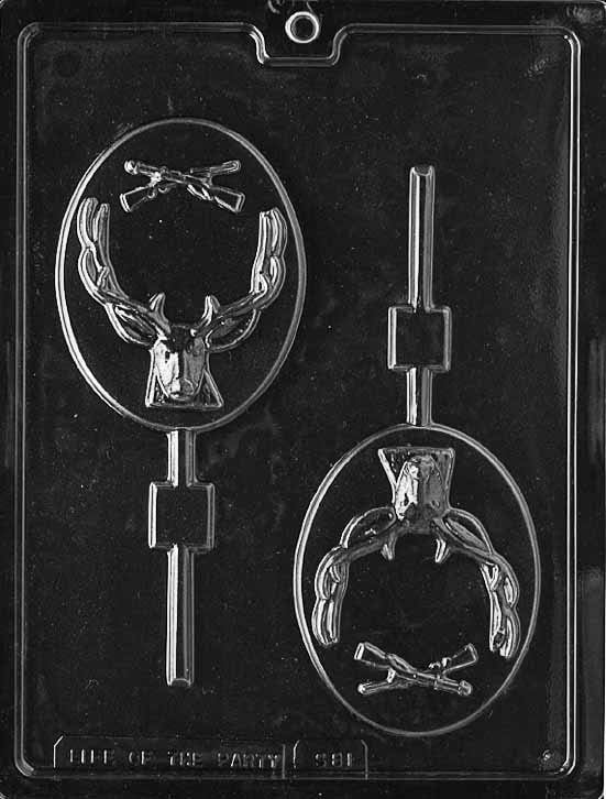 DEER HUNTER LOLLY Sucker Chocolate Candy Mold Craft Supply