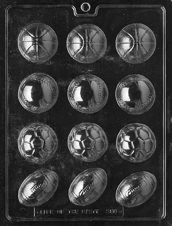 SPORTS BALL ASSORTMENT Chocolate Candy Mold