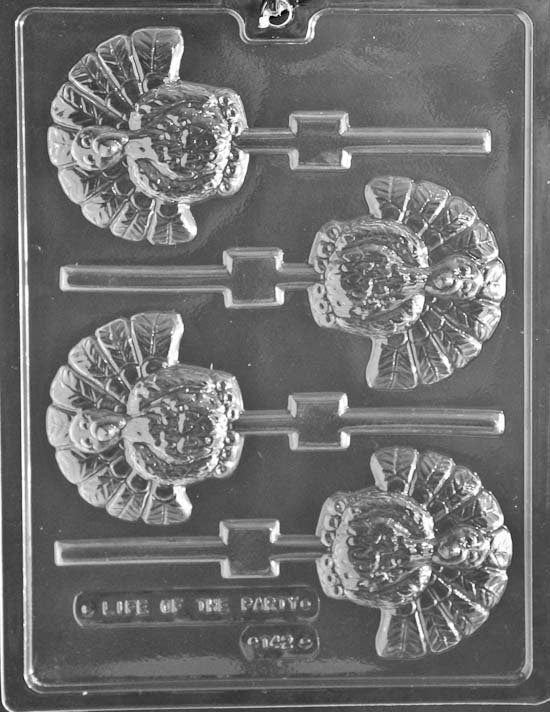 TURKEY LOLLY Thanksgiving Sucker Chocolate Candy Mold Craft Supply