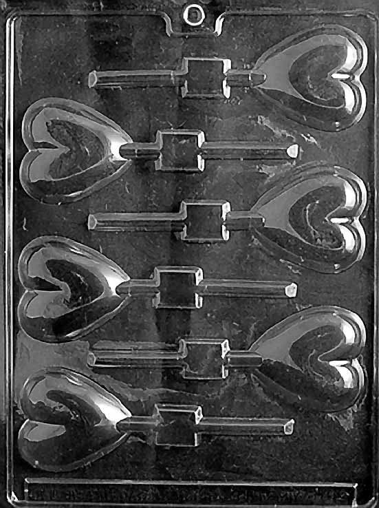 HEART LOLLY Valentines Sucker Chocolate Candy Mold Craft Supply